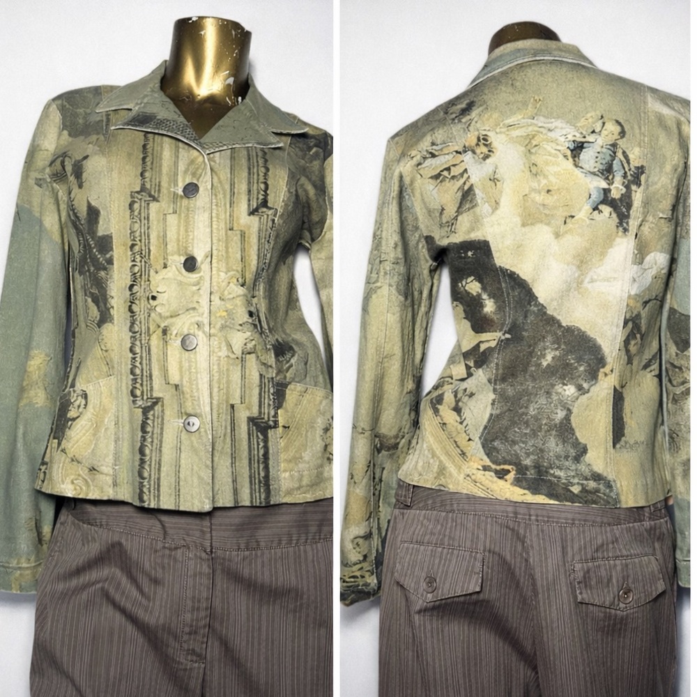 Grail Y2K Donalli Renaissance Baroque Portrait Art Print Jacket Italian Fabric 4